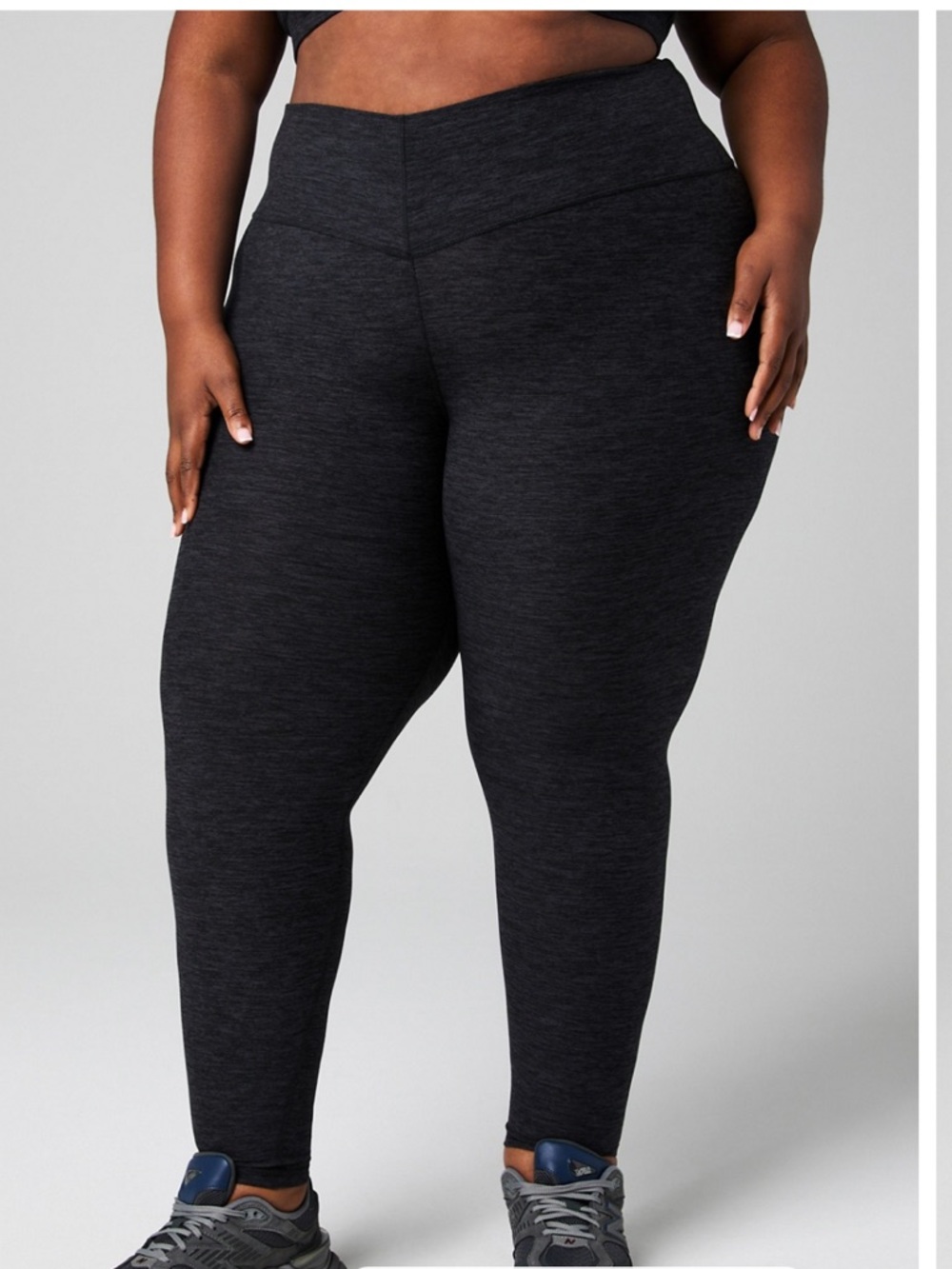 Fabletics Sz XXL HeatherFlex High-Rise Legging in Black Heather w/ back pocket